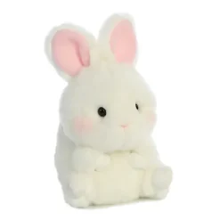 Bunbun the White Bunny Stuffed Animal 5 Inch Rolly Pet by Aurora