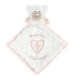 Guardian Angel Baby Safe Plush Pink Bear Blankie by Demdaco