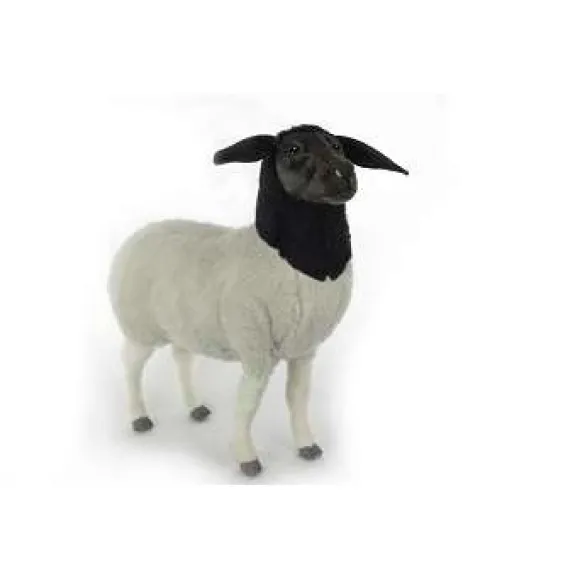Handcrafted 29 Inch Lifelike Black and White Sheep Stuffed Animal by Hansa