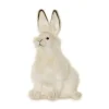 Handcrafted 11 Inch Lifelike White Hare Stuffed Animal by Hansa