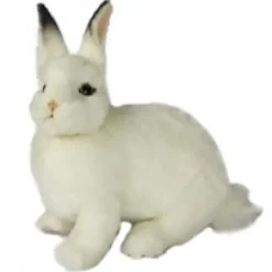 Handcrafted 13 Inch Lifelike White Rabbit Stuffed Animal by Hansa