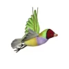 Handcrafted 8 Inch Lifelike Gouldian Finch Stuffed Animal by Hansa