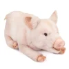 Handcrafted 11 Inch Lying Lifelike Pig Stuffed Animal by Hansa