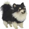 Handcrafted Lifelike Black and White Pomeranian Stuffed Animal Dog by Hansa