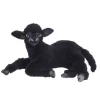 Handcrafted Lifelike Laying Black Lamb Stuffed Animal by Hansa