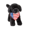 Liberty the 8 Inch Plush Black Lab Dog with Flag Bandana by Douglas