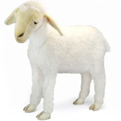 Life-size White Lamb Stuffed Animal by Hansa - Handcrafted - 20 Inch