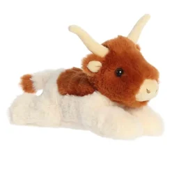 Little Buck the Stuffed Longhorn Cow Mini Flopsie by Aurora
