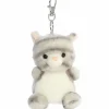 Palm Pals Clip-On 4 Inch Plush Silver Kitty Bag Charm by Aurora