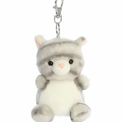 Palm Pals Clip-On 4 Inch Plush Silver Kitty Bag Charm by Aurora