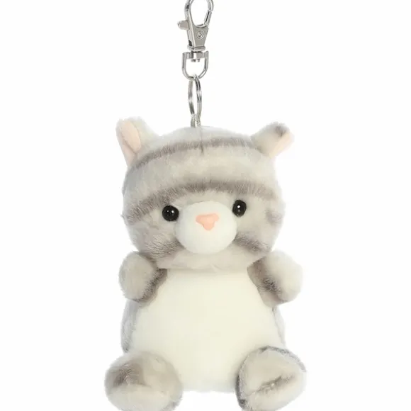 Palm Pals Clip-On 4 Inch Plush Silver Kitty Bag Charm by Aurora