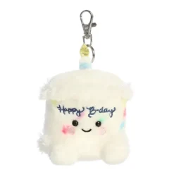 Palm Pals Clip-On 4 Inch Plush Happy B'Day Cake Bag Charm by Aurora