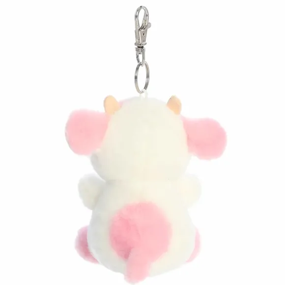 Palm Pals Clip-On 4 Inch Plush Belle Strawberry Cow Bag Charm by Aurora