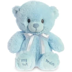 Plush Small Blue My First Teddy Bear by Ebba