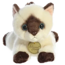 Realistic Stuffed Siamese Cat 8 Inch Plush Cat by Aurora