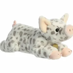 Realistic Stuffed White Spotted Piglet 17 Inch Miyoni Plush by Aurora