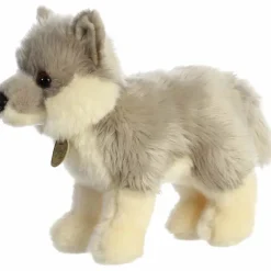 Realistic Stuffed Wolf Pup 10 Inch Miyoni Plush by Aurora