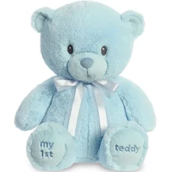 Stuffed Medium Blue My First  Teddy Bear by Ebba